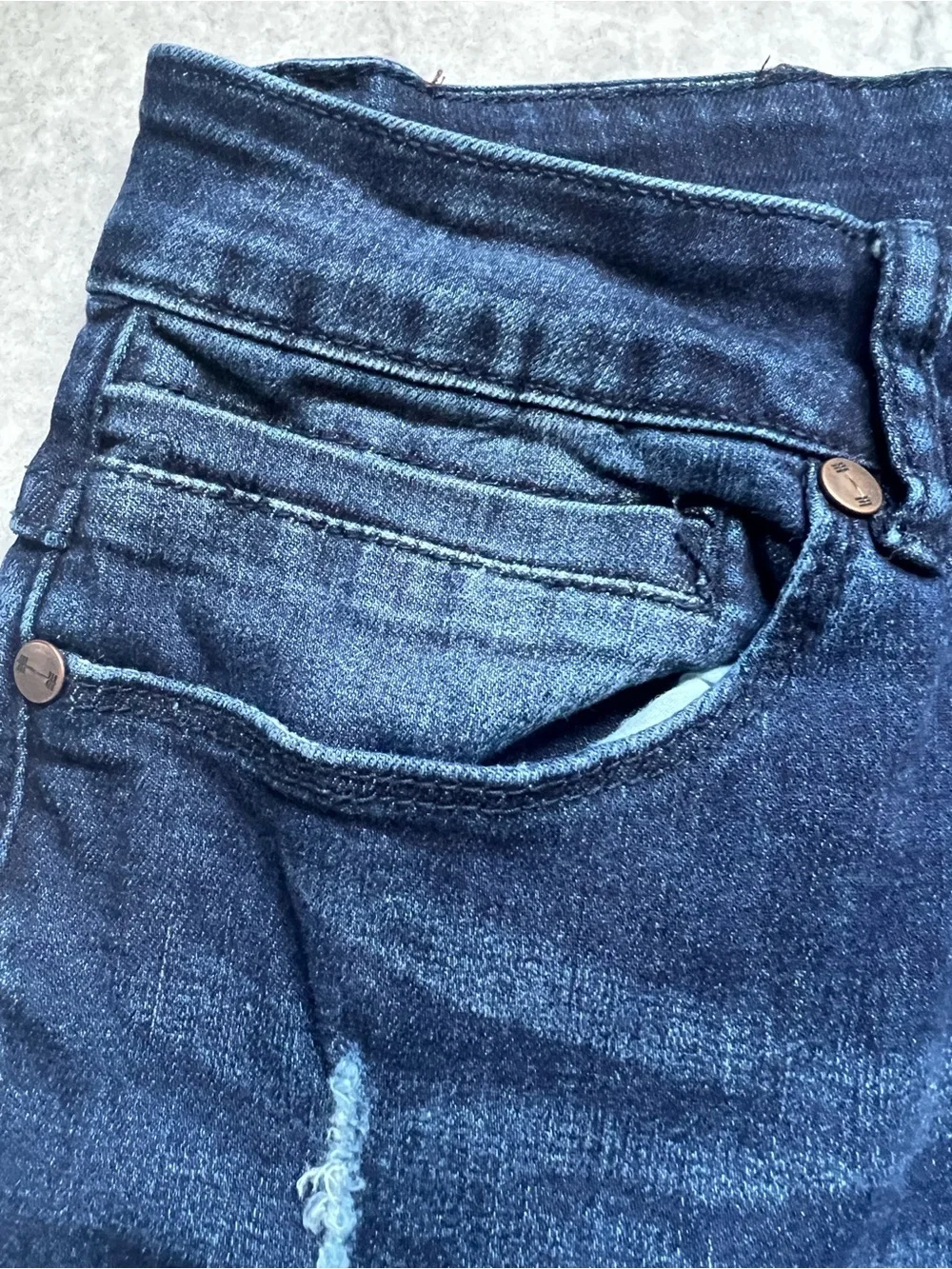 Barbell Apparel Mens Jeans Sz 36 Straight Leg Stretch USA MADE Denim Distressed